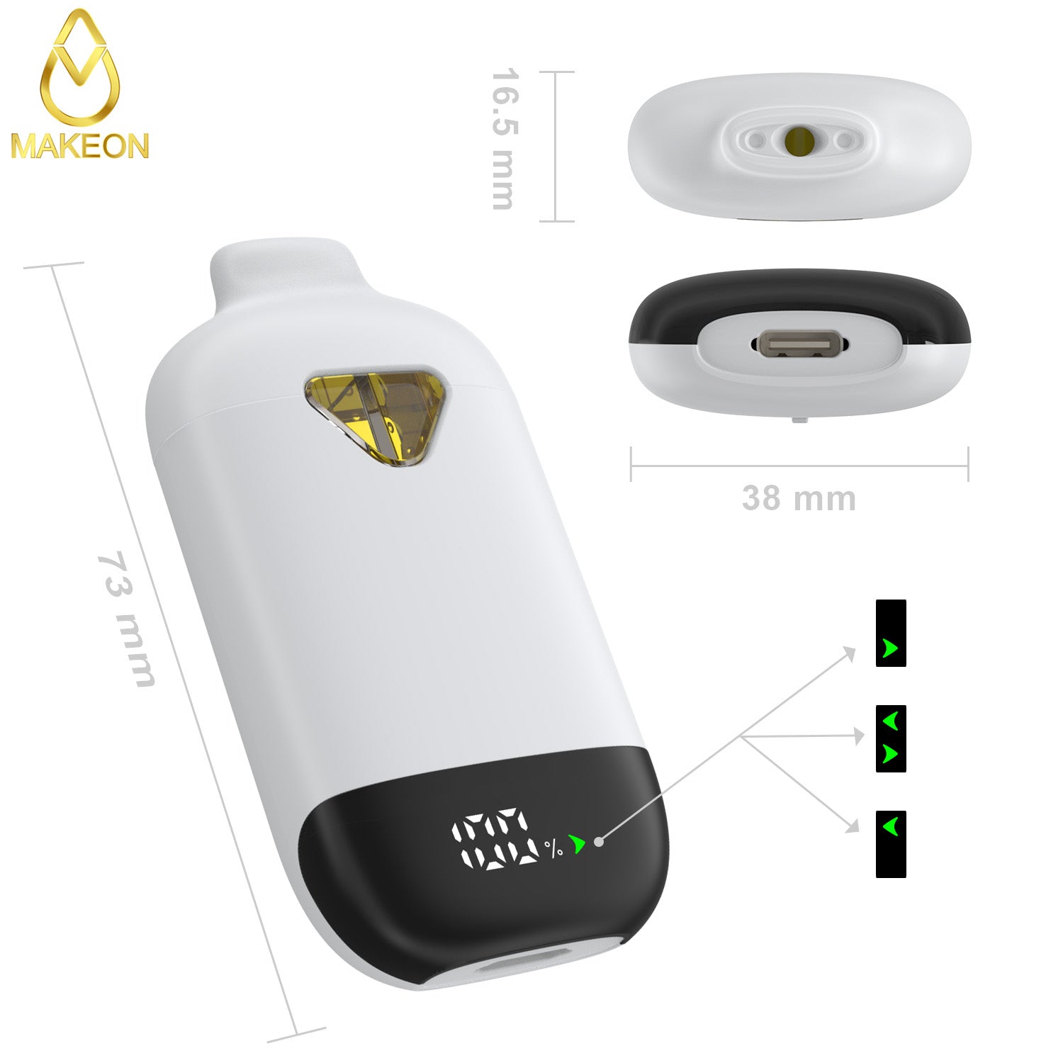 MAKEON 211 POSTLESS DUAL FLAVORS DISPOSABLE WITH SCREEN TWIN PODS DUO BUCKET VAPE DEVICE